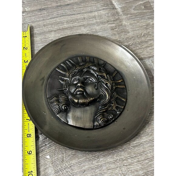 Vintage Solid Brass Jesus Christ Crown Of Thorns Brass Plate Wall Art - Picture 1 of 6